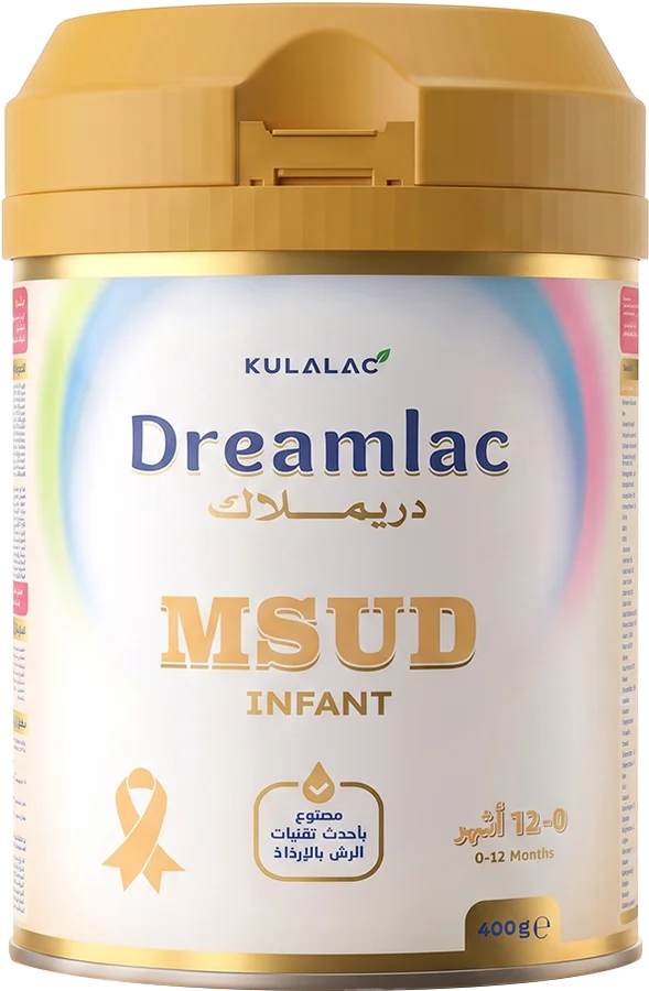 Dreamlac MSUD Infant tin — From birth to 12 months; may be used as a complementary food up to 3 years